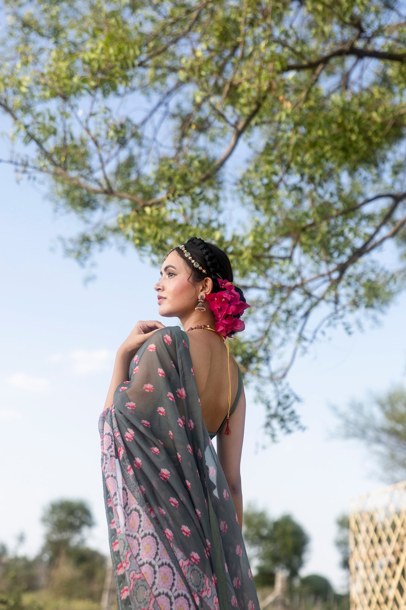 Printed Organza Saree