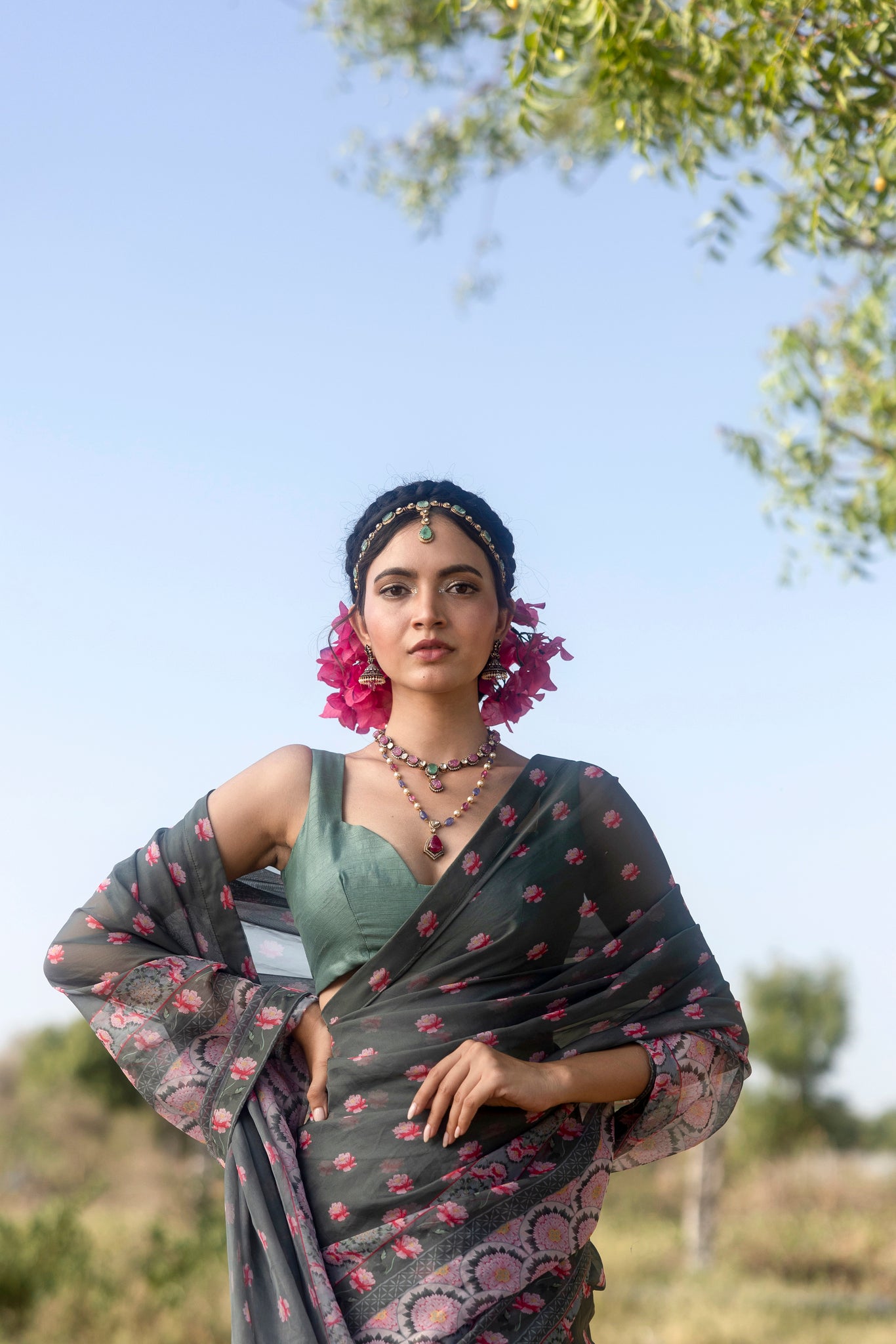 Printed Organza Saree