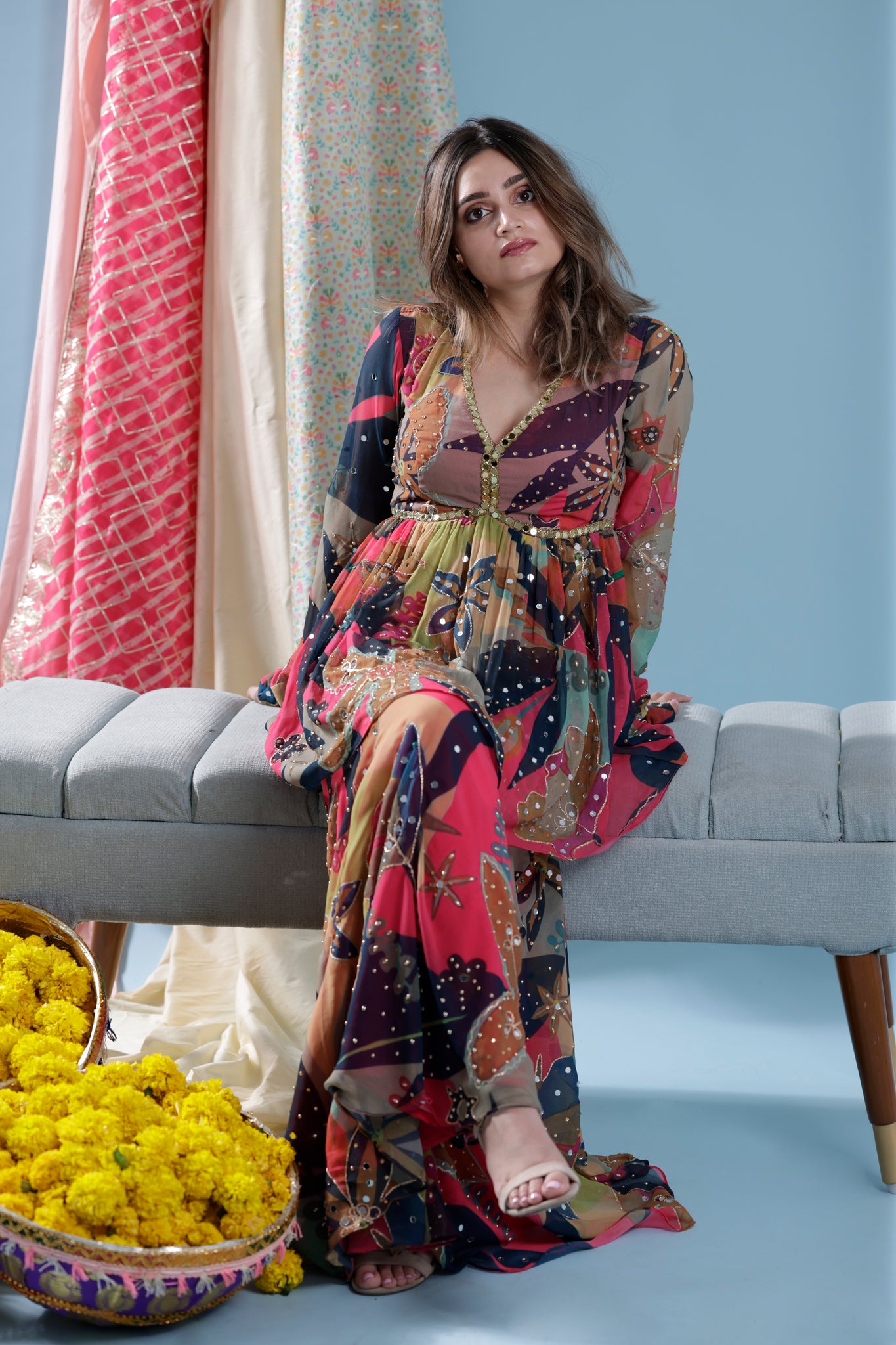Leaf printed Sharara