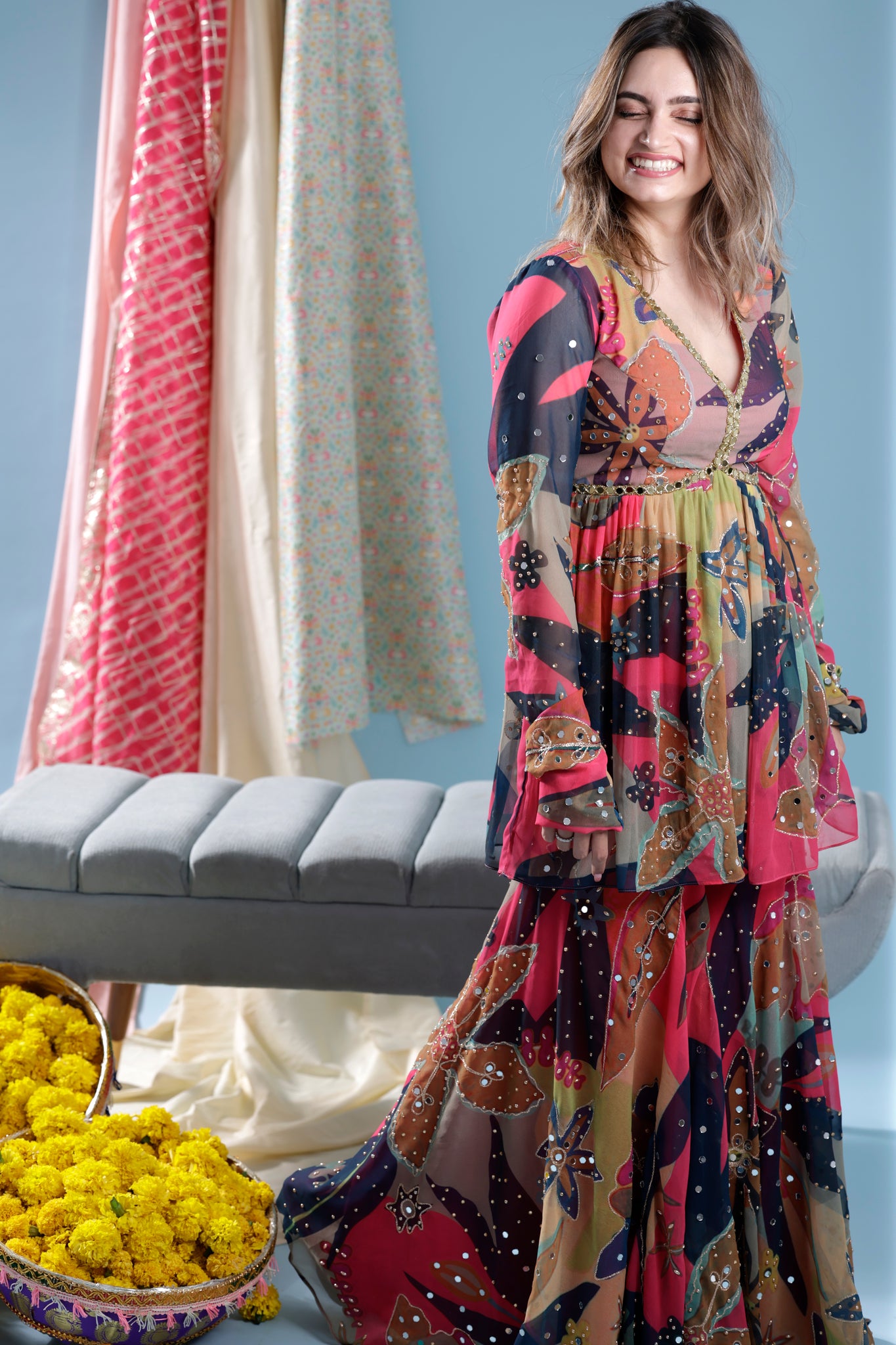 Leaf printed Sharara