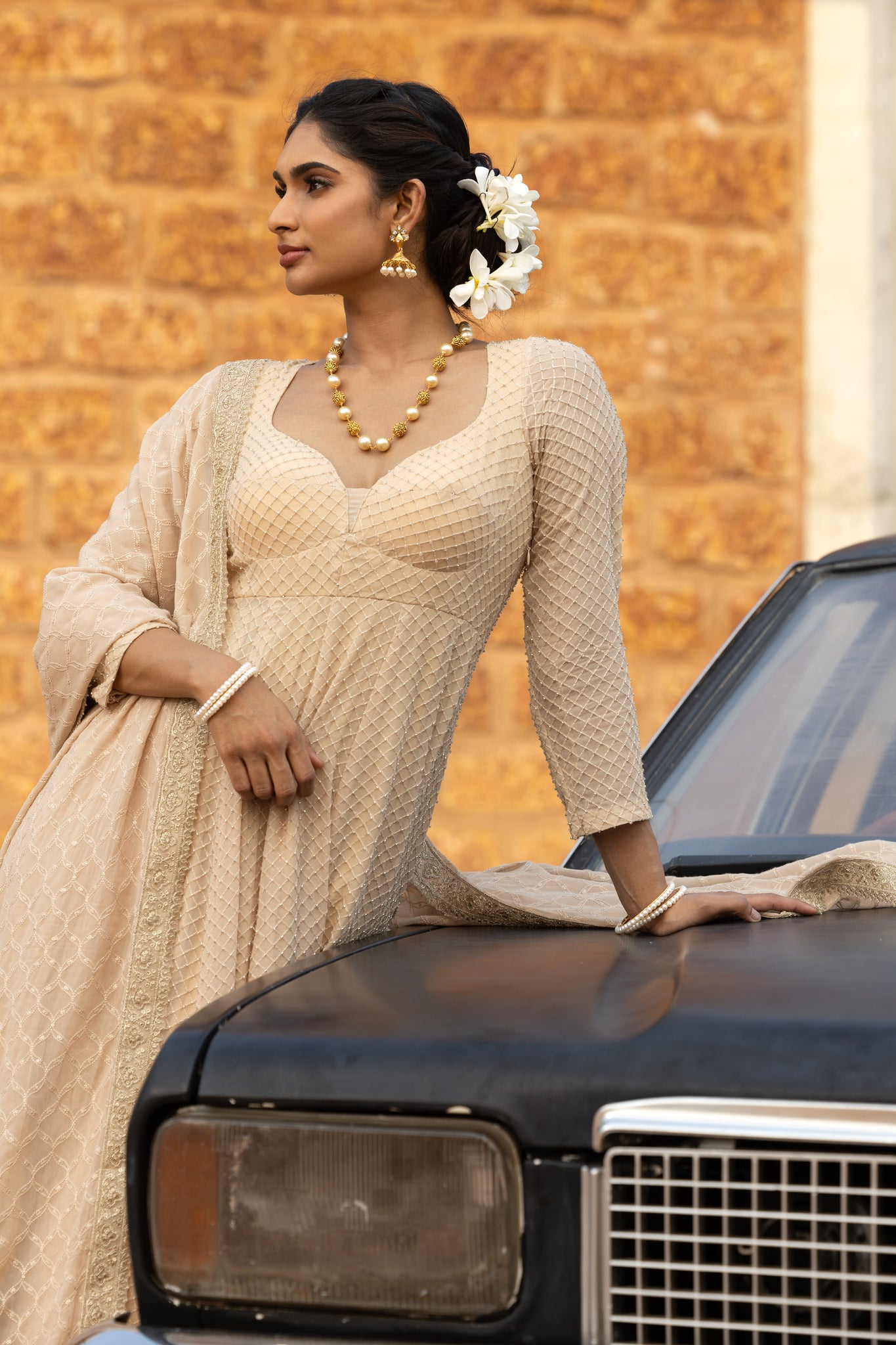 Cutdana anarkali with dupatta