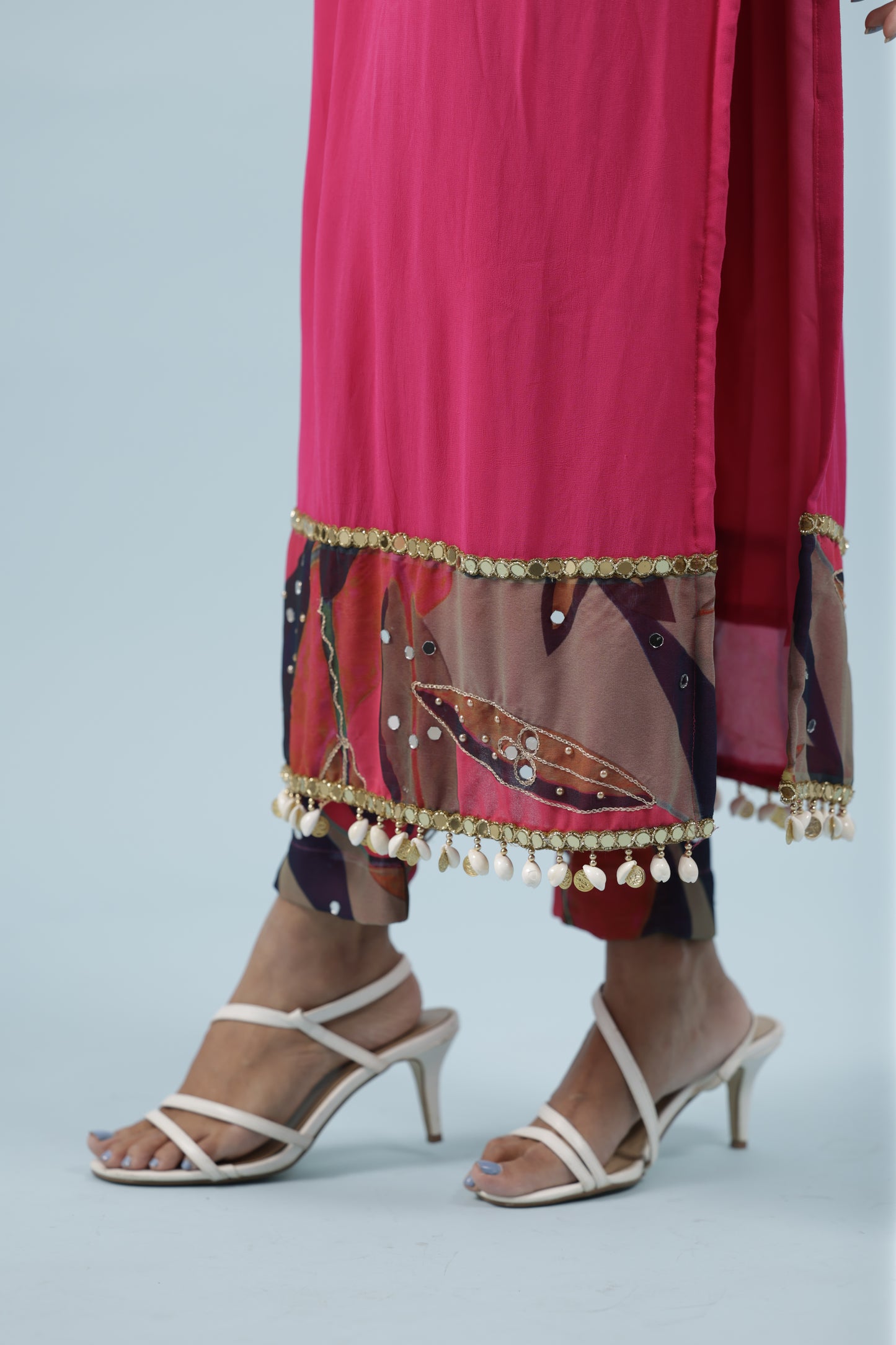 Pink printed Kurta with pants