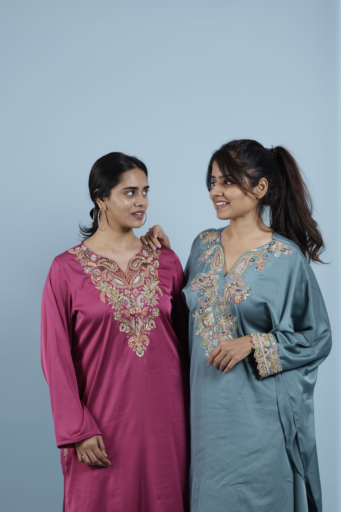 Hand embroidered kaftan set