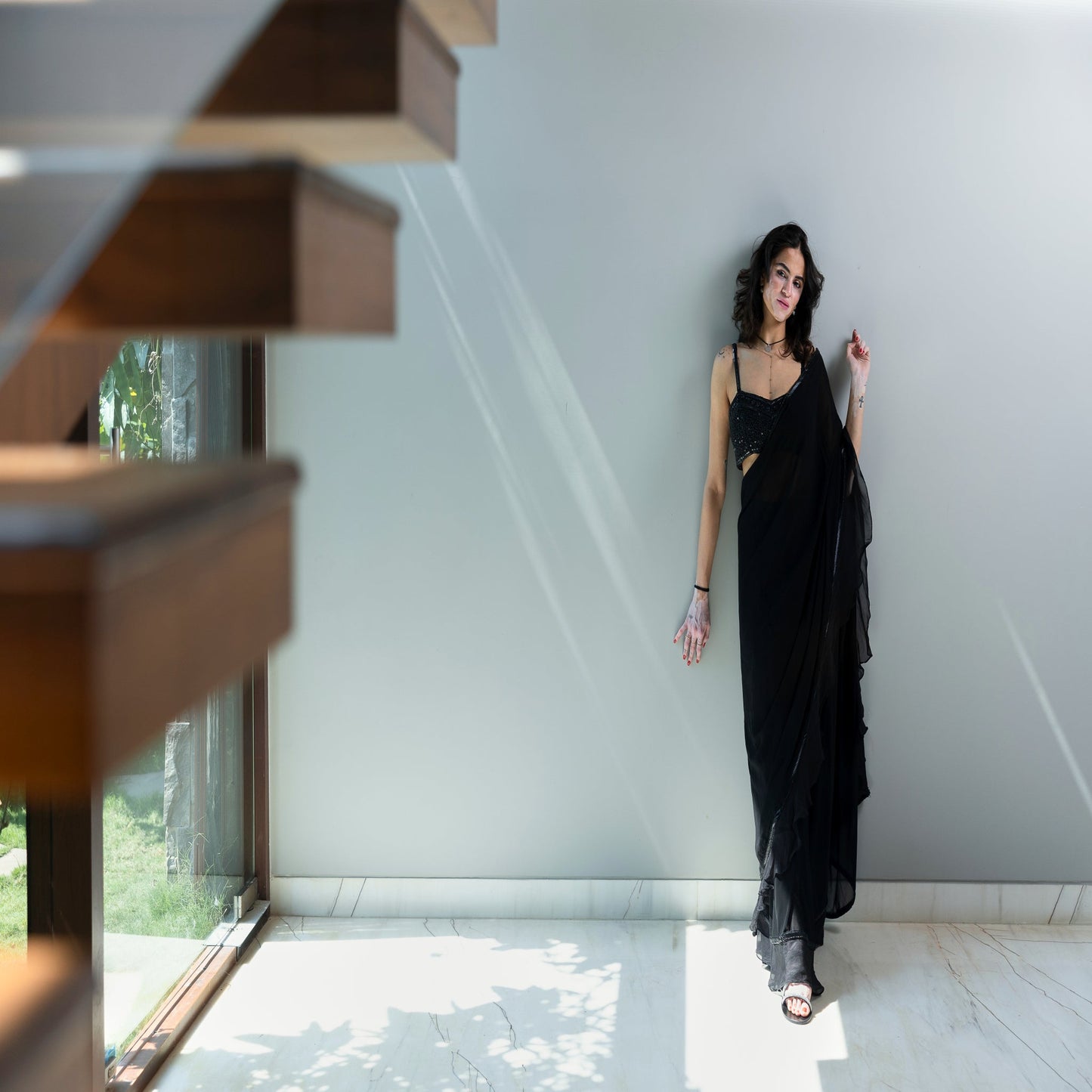 Black Saree - Apeksha The Label