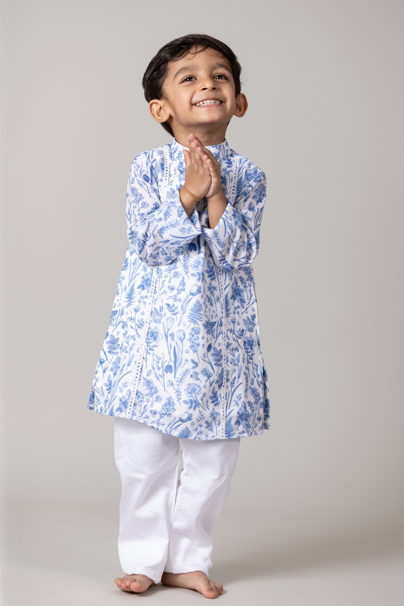 Blue Floral kurta - Apeksha The Label