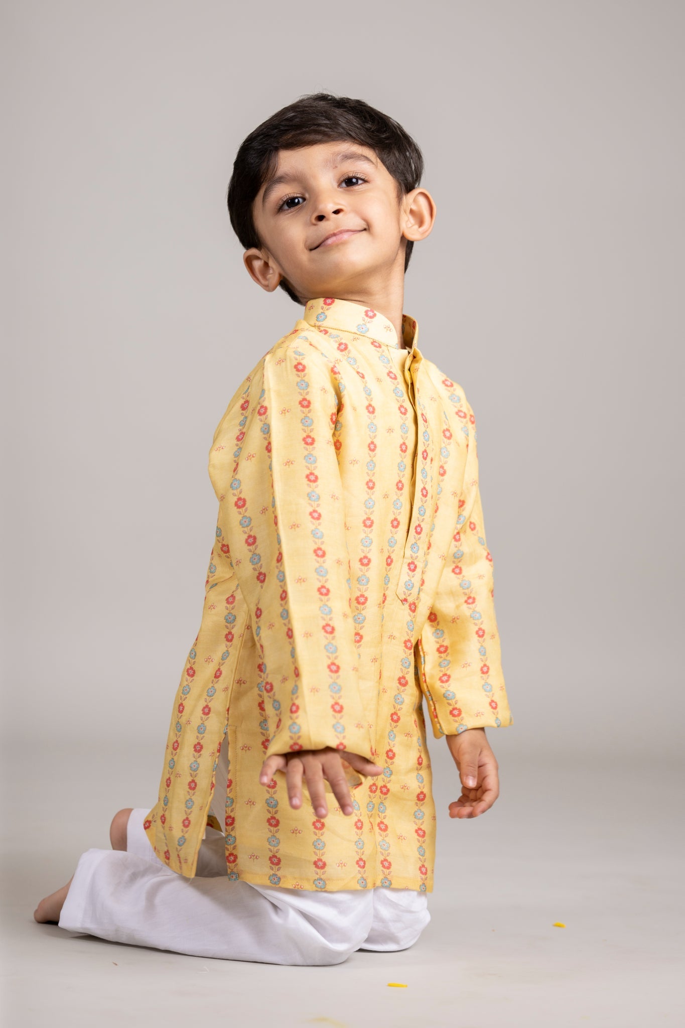 kids yellow kurta - Apeksha The Label