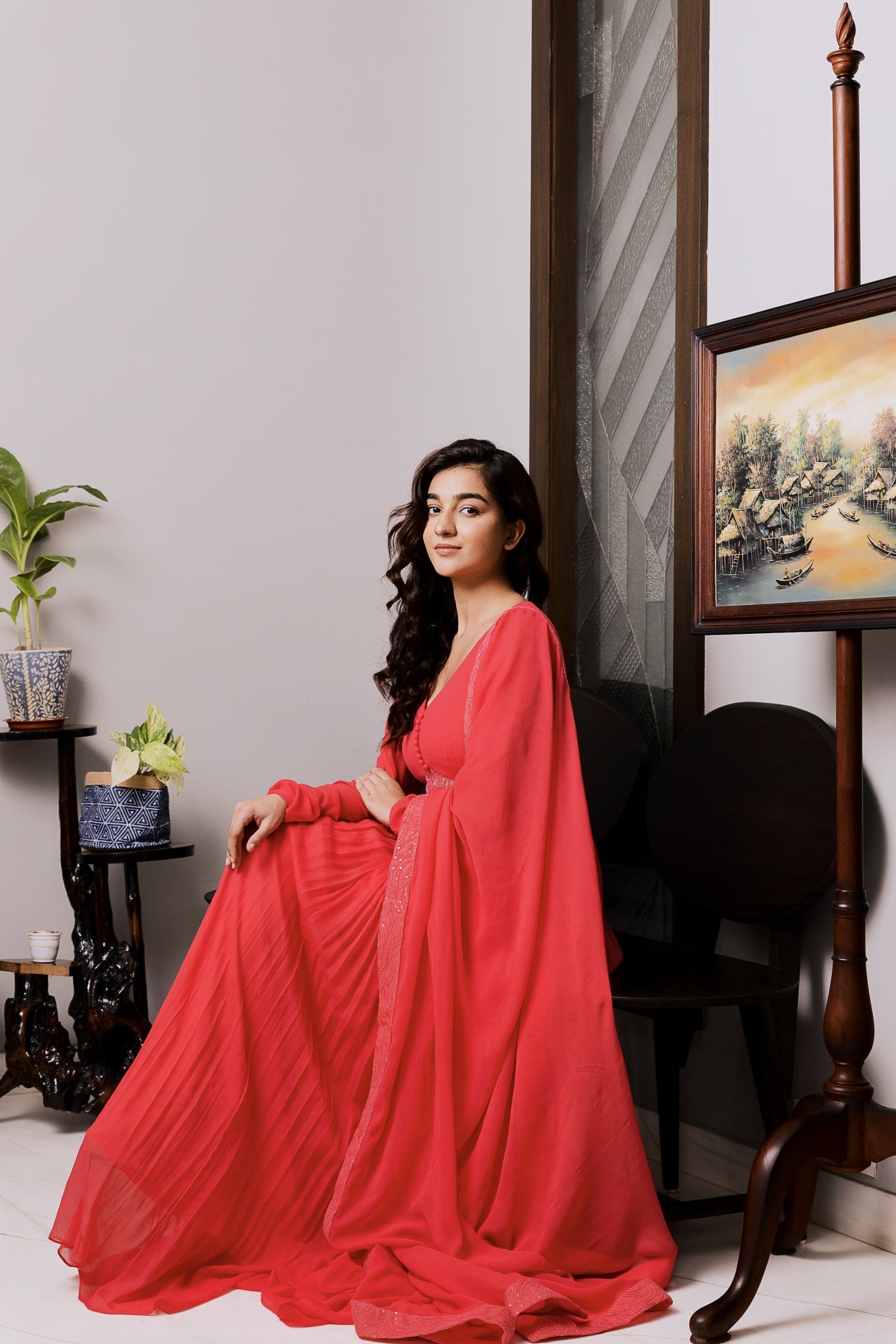 Rose Red Lehanga - Apeksha The Label